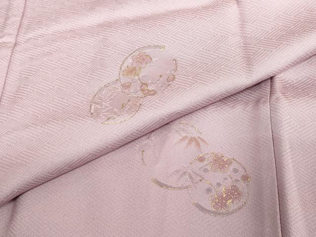 平和屋着物●長襦袢　無双仕立て　草花丸文　金彩　正絹　逸品　DABC2039ud