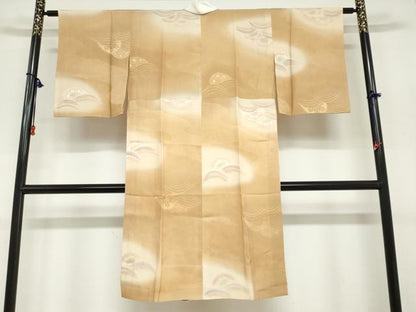 平和屋着物●長襦袢 無双仕立て 流水片輪車文 暈し染め 正絹 逸品 DABC2042ud