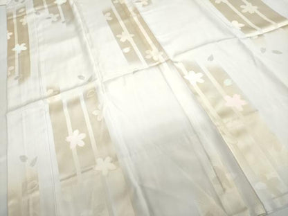 平和屋着物●長襦袢 無双仕立て 舞桜文 正絹 逸品 DABC2045ud