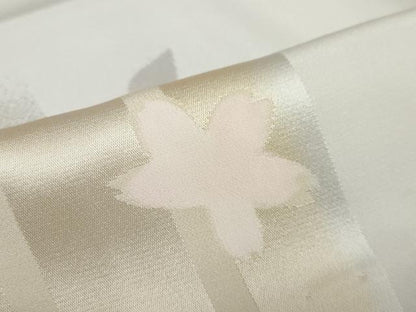 平和屋着物●長襦袢 無双仕立て 舞桜文 正絹 逸品 DABC2045ud