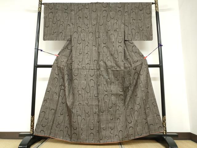 平和屋着物●本場大島紬　7マルキ　唐草文　正絹　逸品　未使用　DABC2046ud