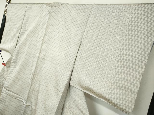 平和屋着物●訪問着　お召地　麻の葉文様　正絹　逸品　DABC2047ud