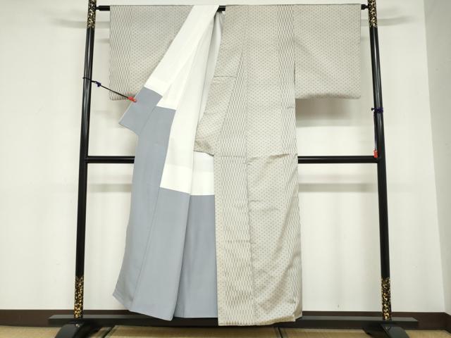 平和屋着物●訪問着　お召地　麻の葉文様　正絹　逸品　DABC2047ud