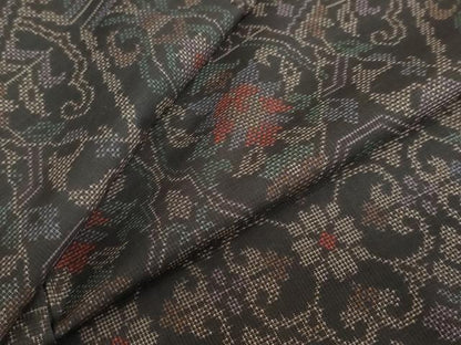 平和屋着物●本場大島紬　9マルキ　切嵌洋花文　正絹　逸品　未使用　DABC2048ud