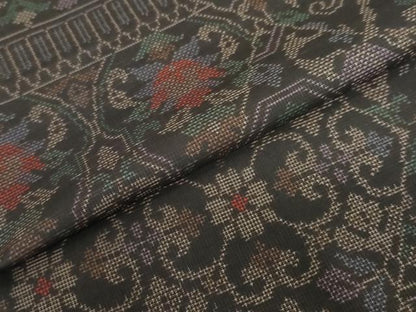 平和屋着物●本場大島紬　9マルキ　切嵌洋花文　正絹　逸品　未使用　DABC2048ud