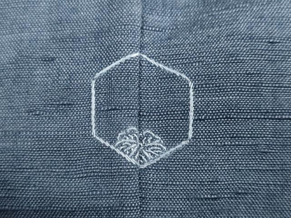 平和屋着物●結城紬　深縹色　正絹　逸品　DABC2050ud