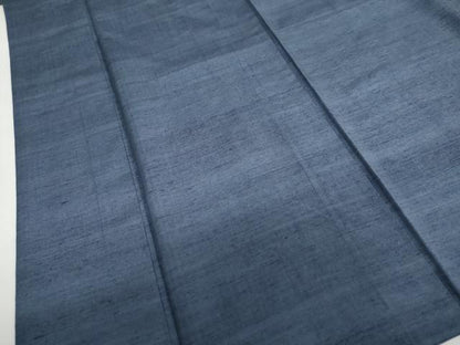 平和屋着物●結城紬　深縹色　正絹　逸品　DABC2050ud