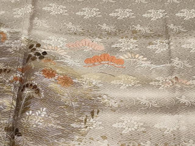 平和屋着物●訪問着　刺繍　草花文　金彩　正絹　逸品　DABC2052ud