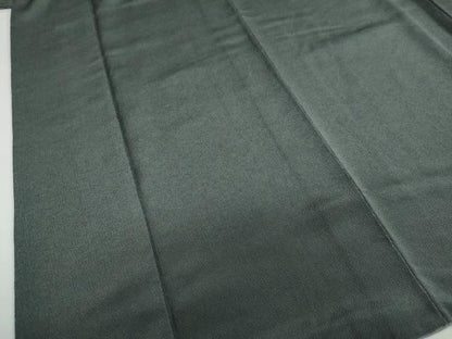 平和屋着物●上質な色無地　錆鉄御納戸色　鬼しぼ縮緬　正絹　逸品　DABC2053ud
