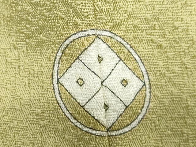 平和屋着物●上質な色無地　苗色　正絹　逸品　DABC2057ud