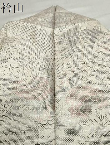 平和屋着物●本場大島紬　白大島　9マルキ　草花文　正絹　逸品　DABC2058ud