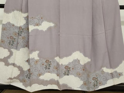 平和屋着物●訪問着 絞り 雲取り草花文 金彩 三越扱い 正絹 逸品 DABC2060ud