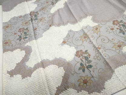 平和屋着物●訪問着 絞り 雲取り草花文 金彩 三越扱い 正絹 逸品 DABC2060ud