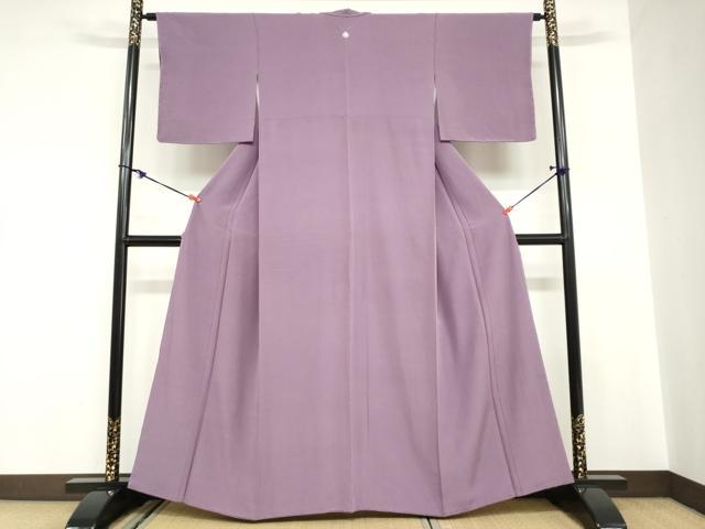平和屋着物●上質な色無地　古代紫色　正絹　逸品　DABC2061ud