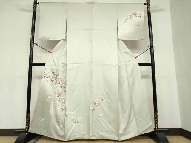 平和屋着物●訪問着　草花文　金彩　正絹　逸品　DABC2064ud