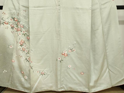 平和屋着物●訪問着　草花文　金彩　正絹　逸品　DABC2064ud