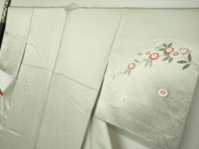 平和屋着物●訪問着　草花文　金彩　正絹　逸品　DABC2064ud