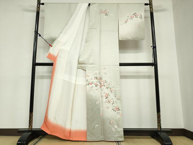 平和屋着物●訪問着　草花文　金彩　正絹　逸品　DABC2064ud
