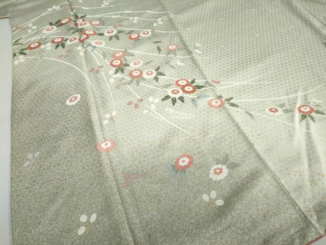 平和屋着物●訪問着　草花文　金彩　正絹　逸品　DABC2064ud