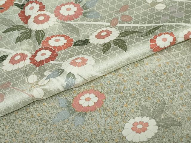 平和屋着物●訪問着　草花文　金彩　正絹　逸品　DABC2064ud