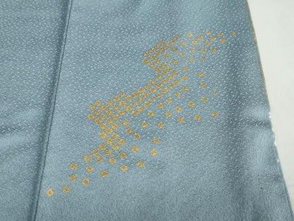 平和屋着物●訪問着　駒刺繍　御所車草花文　金彩　正絹　逸品　DABC2065ud