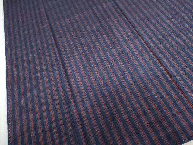 平和屋着物●上質な紬　縞　正絹　逸品　DABC2069ud