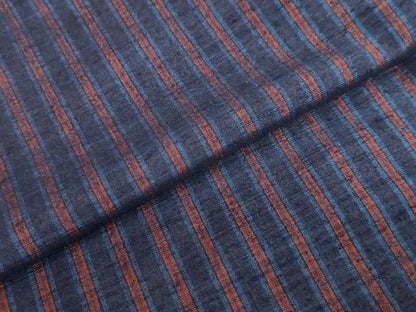 平和屋着物●上質な紬　縞　正絹　逸品　DABC2069ud