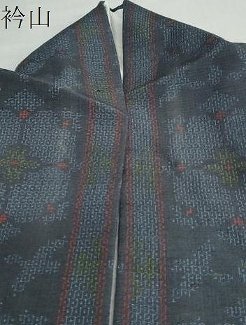 平和屋着物●結城紬　80亀甲　草花間道　正絹　逸品　DABC2070ud