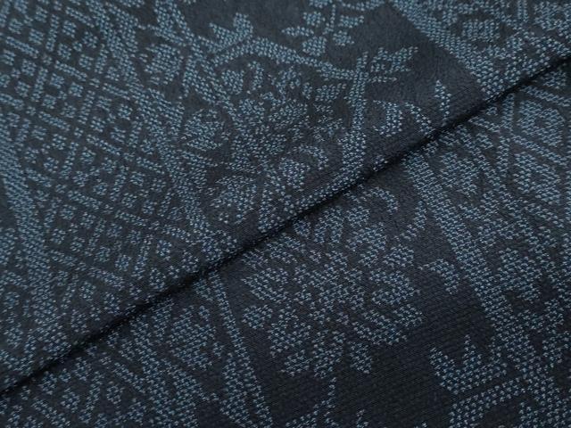 平和屋着物●本塩沢　吉祥洋花間道　正絹　逸品　DABC2071ud