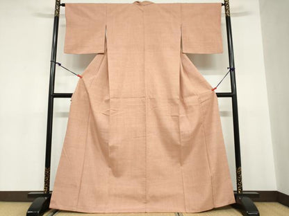 平和屋着物●本場結城紬　重要無形文化財　ときがら茶色　正絹　逸品　DABC2075ud