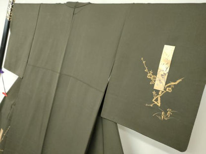 平和屋着物●訪問着　流水短冊草花文　金彩　やまと誂製　正絹　逸品　DABC2076ud