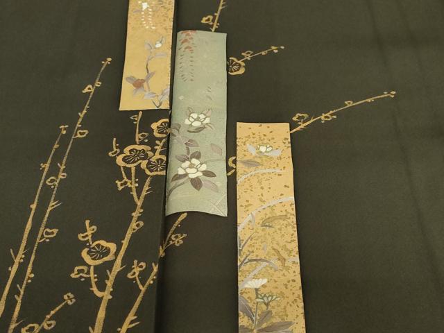 平和屋着物●訪問着　流水短冊草花文　金彩　やまと誂製　正絹　逸品　DABC2076ud
