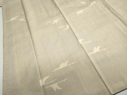 平和屋着物●本塩沢　110亀甲　飛鶴文　正絹　逸品　DABC2077ud