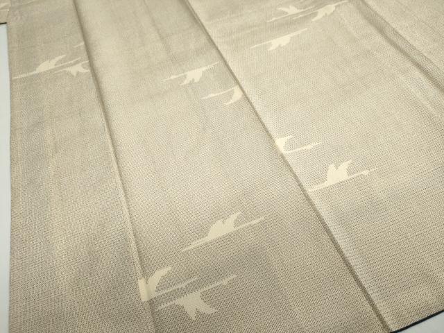 平和屋着物●本塩沢　110亀甲　飛鶴文　正絹　逸品　DABC2077ud