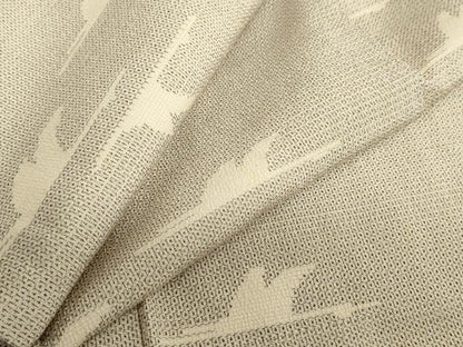 平和屋着物●本塩沢　110亀甲　飛鶴文　正絹　逸品　DABC2077ud