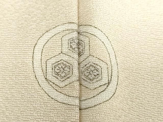 平和屋着物●訪問着　作家物　草花文　金彩　正絹　逸品　DABC2078ud