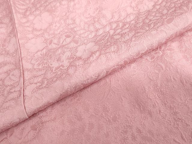 平和屋着物●上質な色無地　辻が花地紋　桃色　正絹　逸品　未使用　DABC2082ud