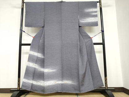 平和屋着物●訪問着　横段草花文　暈し染め　金彩　正絹　逸品　未使用　DABC2083ud