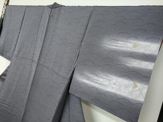 平和屋着物●訪問着　横段草花文　暈し染め　金彩　正絹　逸品　未使用　DABC2083ud