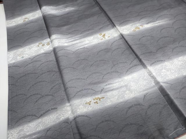 平和屋着物●訪問着　横段草花文　暈し染め　金彩　正絹　逸品　未使用　DABC2083ud