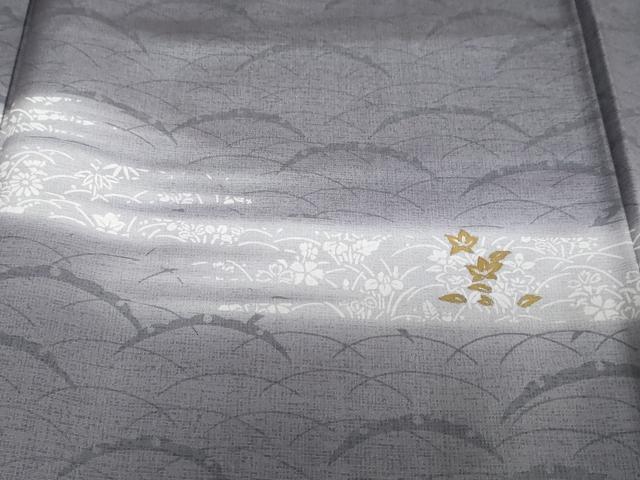 平和屋着物●訪問着　横段草花文　暈し染め　金彩　正絹　逸品　未使用　DABC2083ud