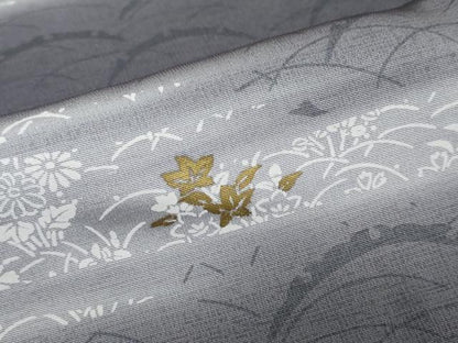 平和屋着物●訪問着　横段草花文　暈し染め　金彩　正絹　逸品　未使用　DABC2083ud