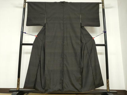 平和屋着物●江戸小紋　お召地　百柄　横段花唐草文　正絹　逸品　DABC2085ud
