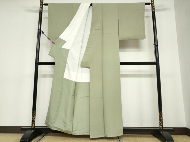 平和屋着物●上質な色無地 柳茶色 正絹 逸品 未使用 DABC2086ud