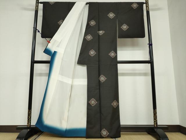 平和屋着物●本場大島紬　9マルキ　地空　有栖川文様　正絹　逸品　DABC2087ud