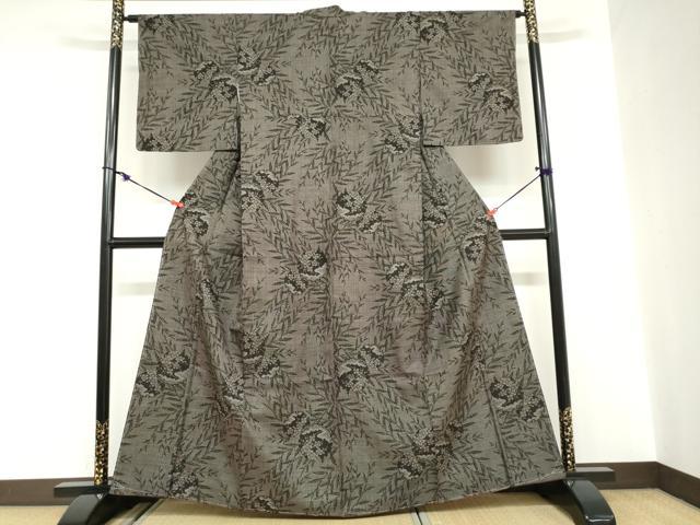 平和屋着物●本場大島紬　7マルキ　雪輪草花文　正絹　逸品　未使用　DABC2088ud