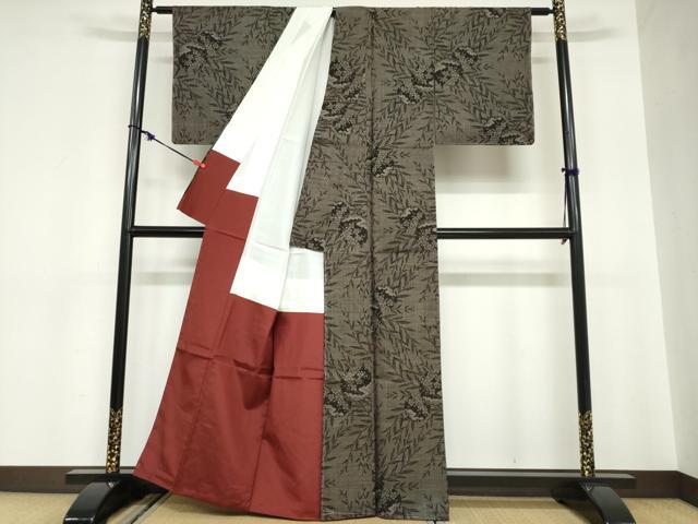 平和屋着物●本場大島紬　7マルキ　雪輪草花文　正絹　逸品　未使用　DABC2088ud