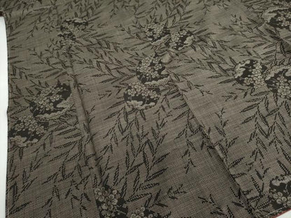 平和屋着物●本場大島紬　7マルキ　雪輪草花文　正絹　逸品　未使用　DABC2088ud