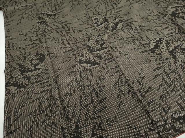 平和屋着物●本場大島紬　7マルキ　雪輪草花文　正絹　逸品　未使用　DABC2088ud