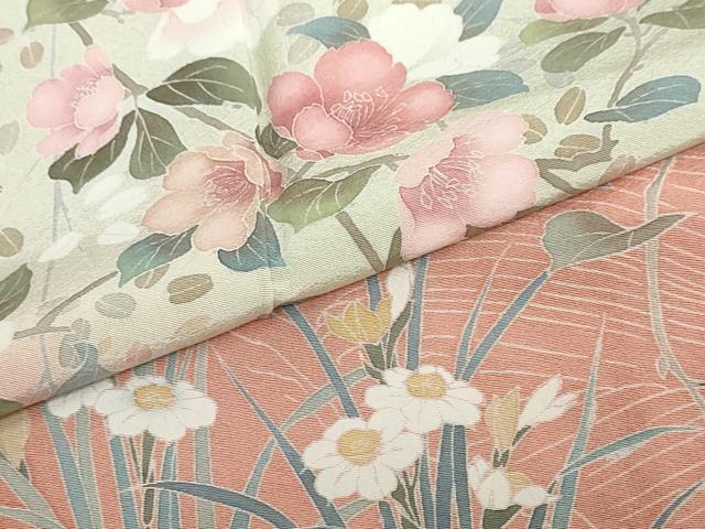 平和屋着物●訪問着　友禅　作家物　花鳥文　暈し染め　正絹　逸品　未使用　DABC2090ud